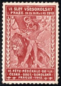 1912 Czechoslovakia Poster Stamp 6th National All-School Reunion In Prague