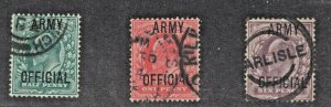 Great Britain O59-O61 Set of 3 Used CV. $84.80   (JH 12/20) GP 