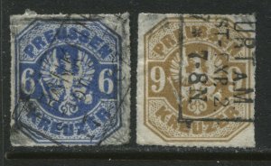 Prussia 1867 6 and 9 kreuzer used