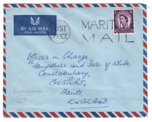 GB USED SINGAPORE QEII Cover MARITIME MAIL HMS AMBUSH Hants Gosport MA1069