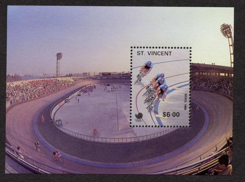 St Vincent Seoul Olympics 1988 Sheet MNH Olympic Sports, Cycling