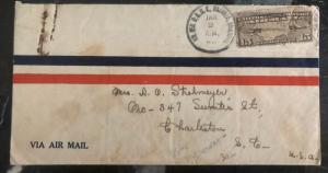 1931 USMC Navy Marines Post Office In Nicaragua Cover to Charleston SC Usa