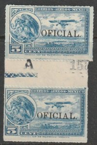 MEXICO CO17, GUTTER PAIR. MINT, NH. F-VF.