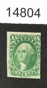 MOMEN: US STAMPS # 14 UNUSED NO GUM $1,800 LOT #14804