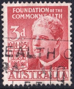 Australia SC#240 3d Edmund Barton: 1849-1920 Single (1951) Used