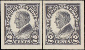 United States #611, Complete Set, Center Line Pair, 1923, Never Hinged