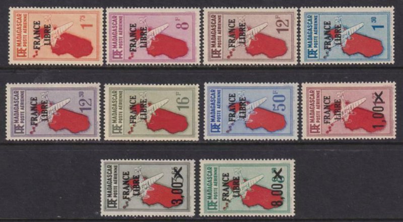 Madagascar 1942 SC C27-C36 MLH Set