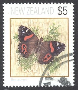 New Zealand Sc# 1079 Used 1991-2008 $5 Butterflies