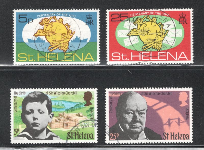 St. Helena, Scott #283-284,285-286  VF, Used, Ships, Churchill, ..... 5980131