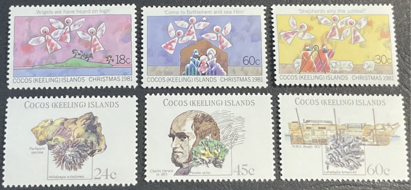 COCOS ISLANDS # 75-80--MINT NEVER/HINGED---2 COMPLETE SETS----1981