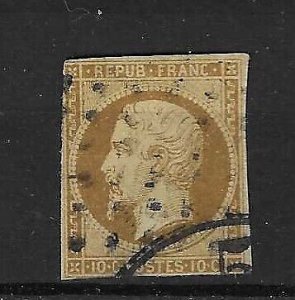 FRANCE 1852 Repub Franc Napoleon 10c yellow-bistre decent - 40285