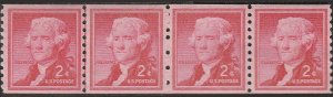 # 1055 WET PRINT LARGE HOLES Line Pair YELLOW GUM MINT NEVER HINGED ( MNH ) T...