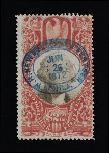 EXCELLENT GENUINE SCOTT #R146 F-VF 1872 CLARET & BLACK 3RD ISSUE REVENUE #18403