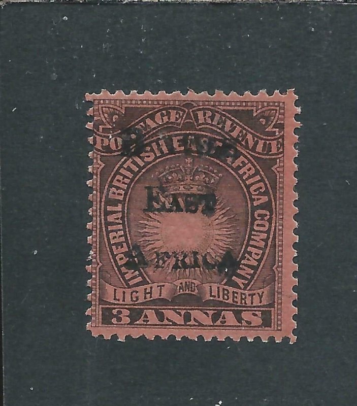 BRITISH EAST AFRICA 1895 3a BLACK/DULL RED MM SG 37 CAT £100