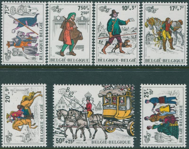 Belgium 1982 SG2737-2742 Belgica Postal History Exhibition set MNH