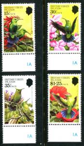 Br Virgin 422-425, MNH. Hummingbirds on local flora,1982.  x16506