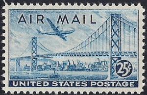 C36A 25 cents Oakland Bay Bridge, Dry mint OG NH XF