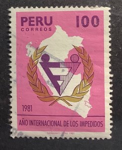 Peru 1981  Scott 756A used - 100 S,  International Year of the Disabled