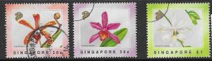 SINGAPORE SG660/2 1991 ORCHIDS USED