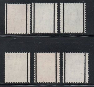 Great Britain Sc 317c-322d 1957 QE II graphite line stamp set mint NH