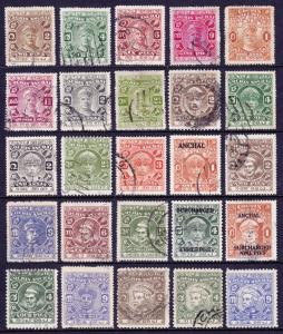 INDIA (COCHIN) — SCOTT 23//94  — 1918-49 REGULAR ISSUES — USED — SCV $85.55