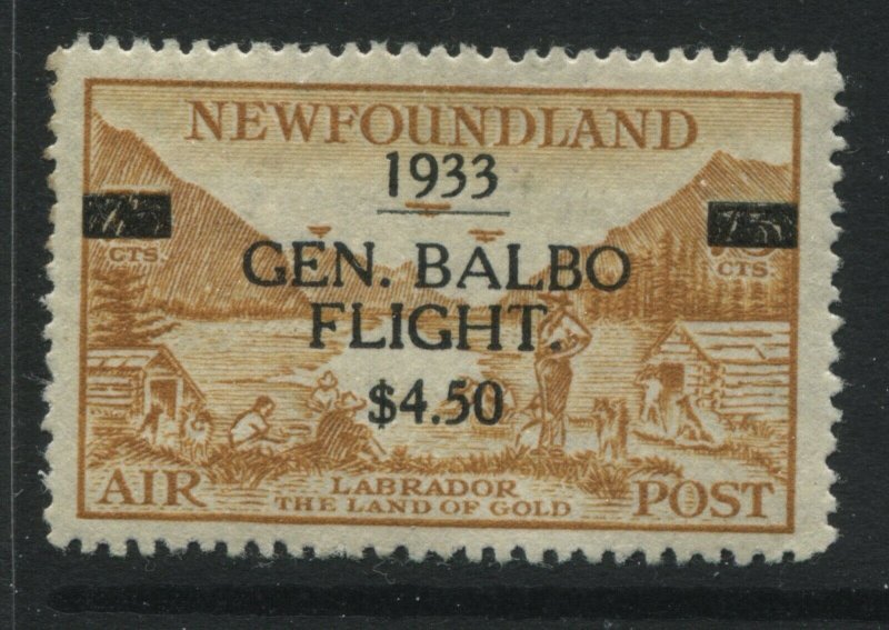 Newfoundland 1933 overprinted Airmail $4.50 Gen. Balbo Flight mint o.g. hinged