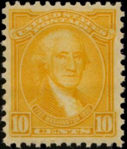 1932 10c Washington, G. Stuart, Orange Yellow Scott 715 Mint F/VF NH