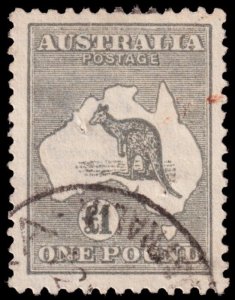 Australia Scott 57, Gray (1924) Used F, CV $350.00 M