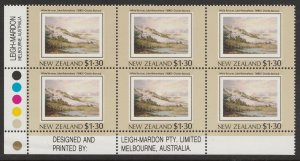 New Zealand 1988 $1.30 Heritage - The Land Plate Block UHM