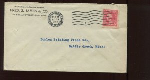 482 Schermack Used on Fred S. James & Co NYC Cover MG68