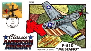 Scott 3142a 32 Cents P-51D Mustang Collins Hand Painted FDC