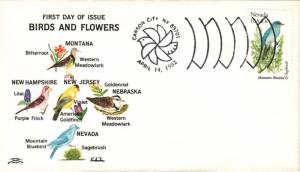 #1980 Nevada Birds - Flowers Colonial FDC