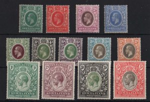 Somaliland 1921 Script wmk set ½a - 5r mint, light gum tone, lightly mounted s