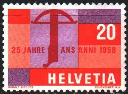 Switzerland. 1958. 655 from the series. Crossbow, a trademark of Switzerland....