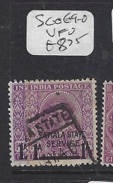 INDIA PATIALA  (P1012B) KGV  1A/ 1A 3P  SG O69-70   VFU