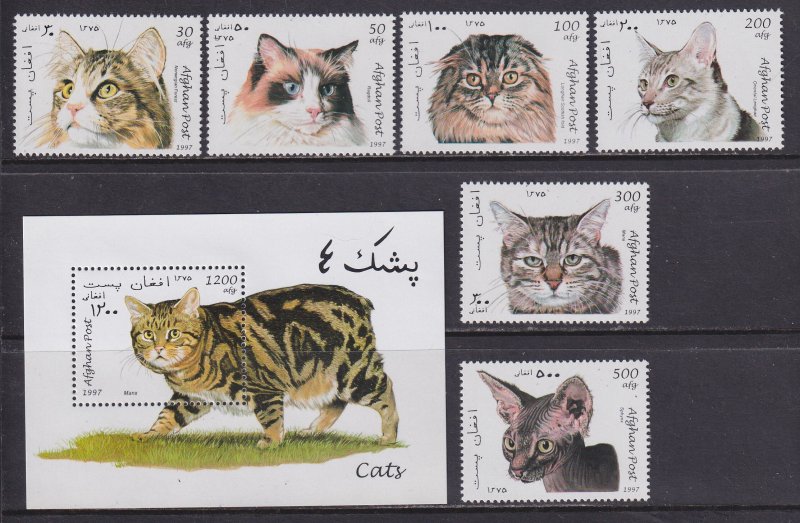 Afghanistan (1997) Cats MNH; unofficial issue