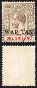 Bahamas SG95 1/- WAR TAX (type 10) Fine used Cat 160 pounds