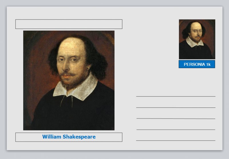 Personalities - postcard - William Shakespeare literature poetry poems #1 