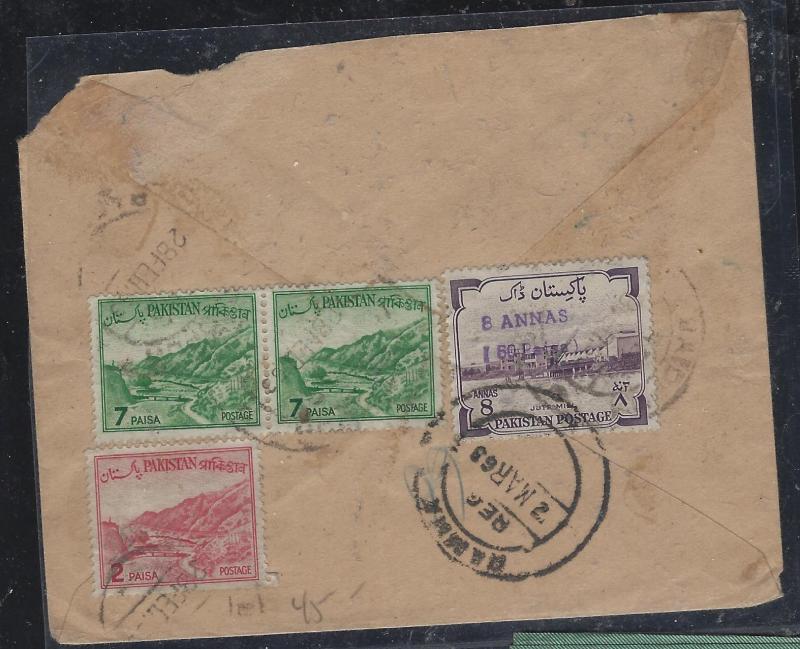 PAKISTAN  (P3010BB)  1963 13P PSE UPRATED 7PX2+2P+ 8A REVALUED REG TO DACCA