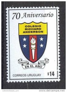 URUGUAY Sc#2012 MNH STAMP Education School emblem flame