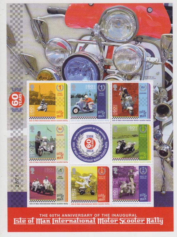 Isle of Man 2018 - Scooter Rally,  Mint Sheet- U/Mint