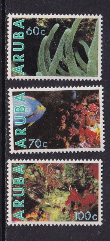 Aruba #56-58  MNH  1990   Marine life