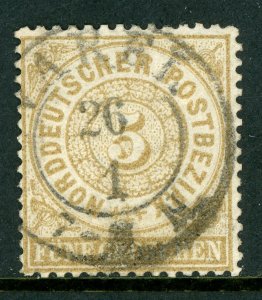 Germany 1869 North German Conf 5gr Bister Perf 13½x14 Sc # 18 VFU T753 ⭐⭐⭐