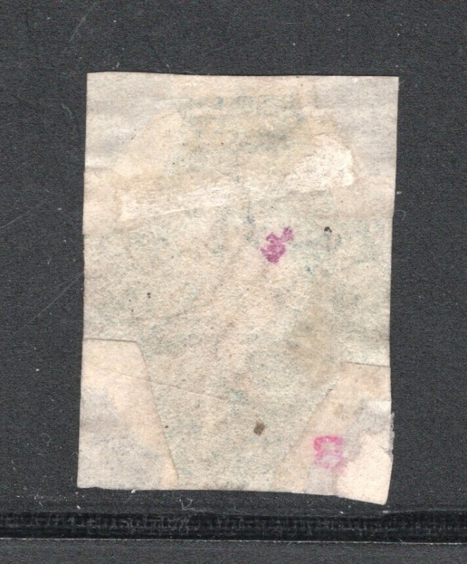 Ceylon #13        F, Used, 2sh blue, Repaired Corner, CV $1400.00 .....  1290014