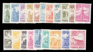 Costa Rica #C452-471 Cat$40.60, 1967 Costa Rican Churches, complete set, neve...