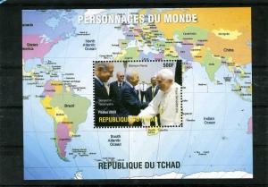 Chad 2009 Benjamin Netanyahu Pope Benedict XVI Benjamin Shimon Peres s/s Mint NH