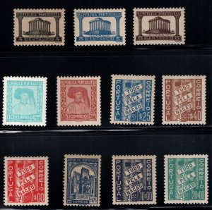 Portugal  Scott 561-569 Unused 1935-1941  set Two stamps are lightly hinged.