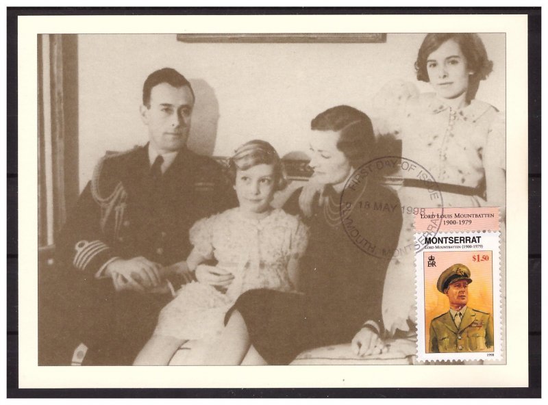 MONTSERRAT 1998 Lord Louis Mountbatten & family /WW II  Maximum Card