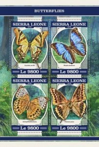 Sierra Leone - 2018 Butterflies on Stamps - 4 Stamp Sheet - SRL18215a