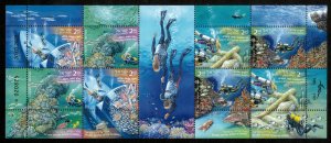 Israel 2022 - Scuba Diving Marine Life - Sheet of 8 Stamps - Scott #2319 - MNH